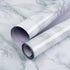 Glossy Marble Paper Granite White Gray Wallpaper 11.8"x78.7" Peel and Stick Wallpaper Vinyl Self Adhesive and Removable Renovated Contact Paper fo...