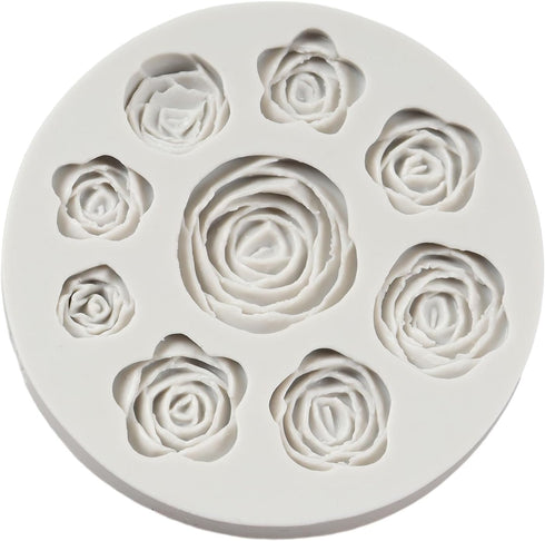 Rose Flower Silicone Mold Flower Fondant Chocolate Candy Molds For Flower Cake Decoration Cupcake Topper Sugar Craft Polymer Clay Gum Paste...