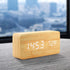 OCT17 Wooden Digital Alarm Clock, Wood Fashion Multi-Function LED Alarm Clock with USB Power Supply, Voice Control, Timer, Thermometer - Bamboo...