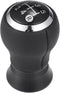 5 Speed Manual Gear Shift Knob - Car Gearbox Stick Shifter Lever Knob - for Toyota Yaris 2005-2010 Plastic Faux Leather Black Silver Tone - 1 Pc...