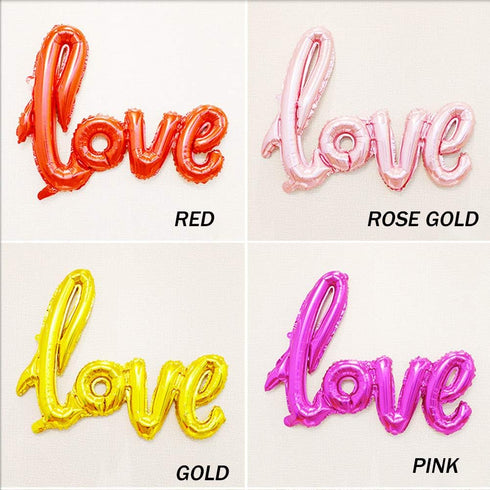 Large Gold Foil LOVE Balloons Banner,42 Inch Mylar Foil Letters Balloons for Wedding Bridal Shower Anniversary Mothers' Day Engagement Party Decor...