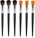 6 PCS Mop Brush for Acrylic Painting 1 Inch Face Paint Brushes with Wooden Handle Oval Blending Brushes for Acrylic Painting, Watercolor, Face Bod...