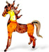 Tiny 2½" Long Brown Gold Standing Horse Figurine - Miniature Hand Blown Painted Glass Horses Stallion Mare Foal Pony Animals Crystal Decorative Co...