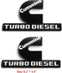 Yoaoo 2Pack OEM Black Cummins Turbo Emblem Compatible with 2500 3500 Emblem Matte White 6.2" by 3.4" inches...