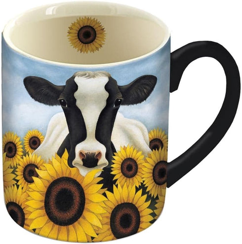 Lang Surrounded by Sunflowers Mug by Lowell Herrero, 14 oz., Multicolored...