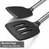 2 Pack Spatulas, Solid & Slotted Silicone Spatula Set, Stainless Steel Handle Coated with Silicone, Non Stick Turners, Heat Resistant Rubber Spatu...