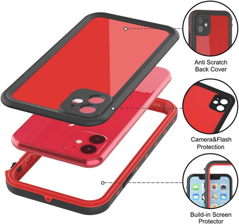 for iPhone 11 Waterproof Case with Screen Protector Full Body Protector Shockproof Dustproof Dirtproof Heavy Duty IP68 Waterproof Case for iPhone ...