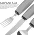 3Pcs Adaptive Utensils Set for Elderly, Weak Hand Grip Weighted & Handicapped, Utensils Silverware Built up Utensils Hand Tremors Spoon | Stainles...