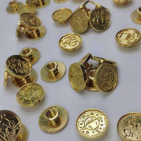 15pcs Boxed Wax Seal Stamp, Random Pattern, Removable Round Seal Stamp Head, for Gift Wrapping, Envelope Sealing, Party Invitation, Scrapbooking, ...