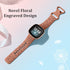 Flower Engraved Bands Compatible with Fitbit Versa 4 Band for Women/Fitbit Versa 3/Sense 2 1 Bands for Women,Fancy Dandelion Cute Floral Pattern W...