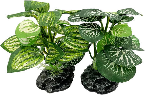 Smoothedo-Pets Aquarium Plants Betta Fish Tank Decorations 4inch/2pcs Soft Silk Artificial Plant Goldfish Waterscape Fish Hides Snake Tank/Reptile...