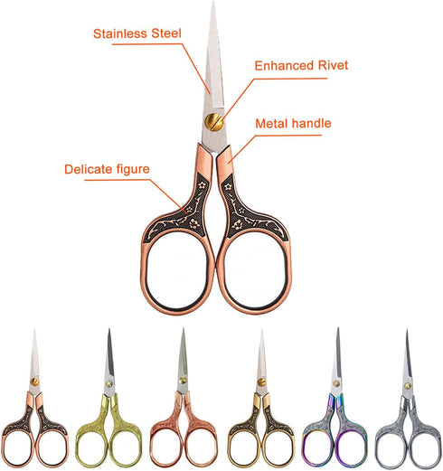 Mini Scissors Stainless Blade Metal Handle 2 Pack Office School Classroom Student Teacher Crafting Fabric Sewing Gift Wrapping All Purpose...