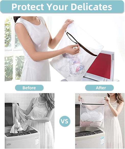 GOGOODA 3 Pack Medium Mesh Wash Bags for Delicates 12 x 16 inches Travel Laundry Bag for Travel, Laundry, Hosiery, Blouse...