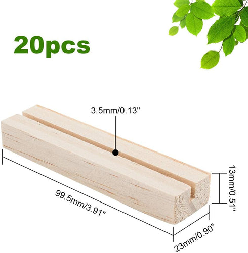 OLYCRAFT 20pcs Wood Place Card Holders 3.5mm Slot Wood Sign Holders Table Number Stand Table Number Holders for Wedding Party Events Decoration Do...