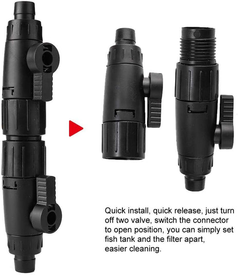 Tnfeeon Aquarium Hose Valve, Fish Hose Pipe Quick Release Connector Adapter Aquarium Filter Connector(12mm to 16mm)...