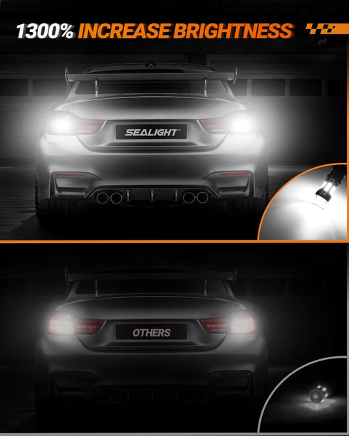 SEALIGHT 921 LED Bulb Reverse Light, 912 921 LED Bulbs 6000K White 2600LM Super Bright, 912 906 904 W16W for T15 Backup Reverse Light Bulb, Plug a...