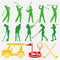 BENECREAT Golf Swing Border Painting Stencils, 12x12inch Sport Theme Cart Plastic Decoration Template for DIY, Engraving, Scrapbooking...