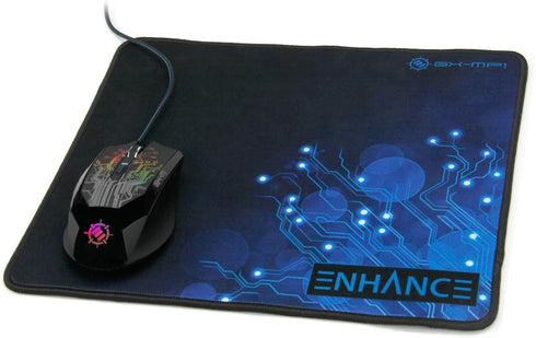 ENHANCE Small Gaming Mouse Pad (12.6 x 10.6) - Small Mouse Mat, Anti-Fray Stitching, Non-Slip Rubber Base, Precision Tracking for Mousepad with Sm...