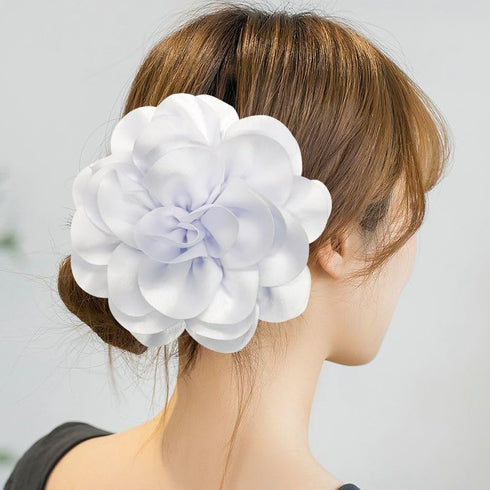 Dainty Fabric Rose Flower Large Brooch Lapel Pins,Delicate Elegant Silk Camellia Flower Oversized Brooch Pin for Women,Camellias Flower Hair Clip ...