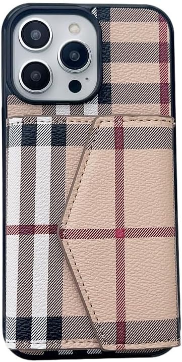 Luxury Wallet Case Compatible with iPhone 13 Pro Max Case for Women Men,Classic Checkered Style PU Leather Protective with Cash Card Holder Cover ...
