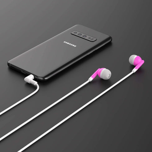 Maeline Bulk Earbuds with 3.5 mm Headphone Plug - 10 Pack - Pink...