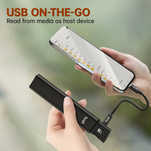 BUDI Multifunctional 9 in 1 Data Cable with USB Type-C Card Reader Micro SD Memory Card high-Speed Card Reader Adapter Suitable for Mobile Phone C...