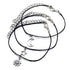 Bohemian Leather Anklet Sun Star Moon Foot Chain 3 Pcs Beach Wedding Jewelry Boho Ankle Bracelet for Women and Girls...