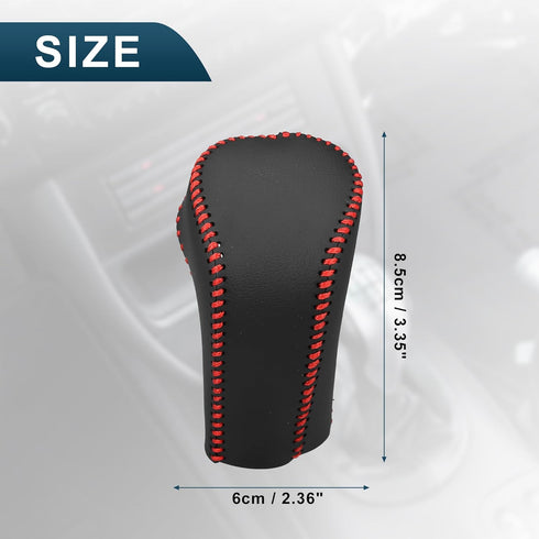 Gear Shift Knob Cover for Hyundai Tucson 2015-2018 with Red Stitches Durable | Interior Transmission Shifter Boot Lever Cover Black Faux Leather 1...