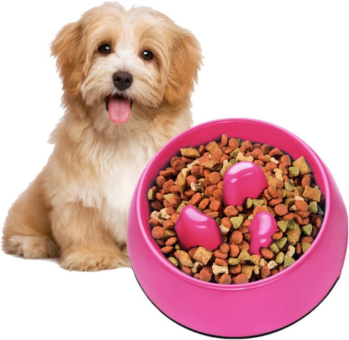 Flexzion Slow Feeder Dog Bowl Interactive Dog Puzzle Bowl, Anti-Choke, Non-Slip Slow Eating Dog Bowl Fun Pet Feeder Anti-Bloat Maze Bowl Dishwashe...