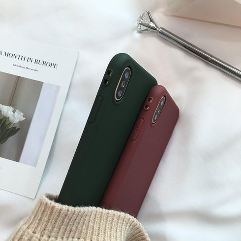 Retro Case for iPhone X 8 7 7plus Soft pro-TPU Cover for iPhone6 6Plus 6s 6sPlus Fashion Style Flexible Rubbery Slim Cover (iPhone 7/8, Forest Gre...