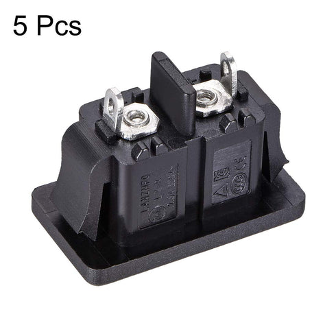 uxcell C8 Panel Mount Plug Adapter, 250V AC 2.5A 2 Pins IEC Inlet Module Plug Power Connector Socket Straight 5pcs...
