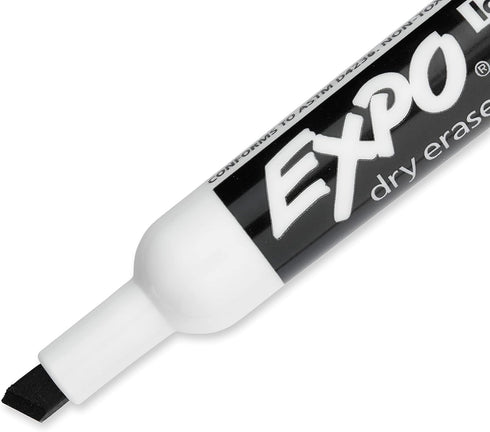 EXPO Low-Odor Dry Erase Markers, Chisel Tip, Black, 8-Count...