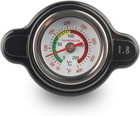 High Pressure Radiator Cap with Temperature Gauge, 1.8 Bar Radiator Cap 25.6psi Compatible with Honda, Kawasaki, Suzuki, Yamaha, Polaris Ranger, H...