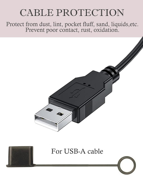 8Pcs USB Caps for USB A Cable Anti Loss Tether Silicone Soft Snugly Dust and Oxidation Protection Adapter Cover Anti Dust for Android iPhone Cable...