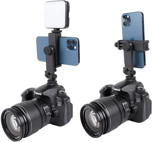 Multifunctional Universal Cell Phone Tripod Mount Adapter 360 Rotation Camera Hot Shoe Phone Holder Compatible with Canon Nikon Sony DSLR......