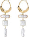 Statement Pearl Dangle Earring Luxury Chandelier Earring Gold and Pearl Earring Organic Style Earring Hoop Earring...