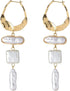 Statement Pearl Dangle Earring Luxury Chandelier Earring Gold and Pearl Earring Organic Style Earring Hoop Earring...