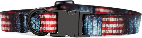 Rustic American Flag Collars and Leashes | Officially Licensed | Fits All Pets! (Medium Collar)...