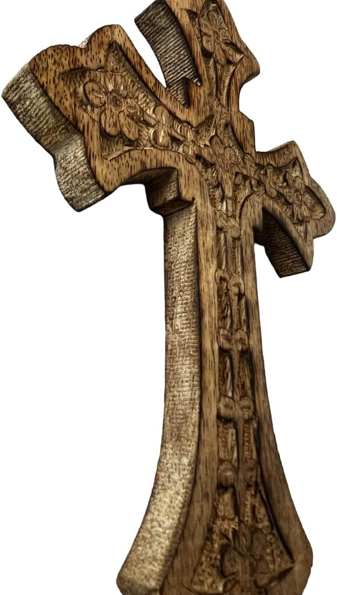 Iconsgr Handmade Wooden Holy Orthodox Religious Wood Carved Wall Cross Christ Crucifix Athos 85...