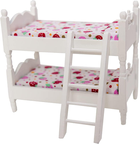 Miniature Dollhouse Accessories Miniatures Stuff Realistic Mini Furniture Bunk Bed DIY Decor Ornament for Miniature Dollhouse Kitchen Party Kit...