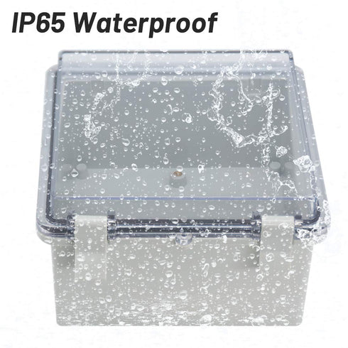 Junction Box IP65 Dustproof Waterproof ABS Plastic Project Box Hinged Shell Universal Electrical Enclosure Clear Cover 5.91 x5.91 x3.54inch(150 x1...