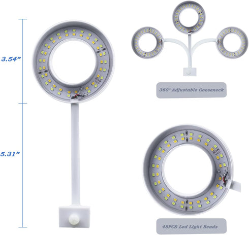 Upgraded Aquarium Light with Timer Clip On Fish Tank LED Light Small USB Light Dimmer Multi-Color White+Warm Yellow+Yellow 1 to 5 Gal (Adapter NOT...