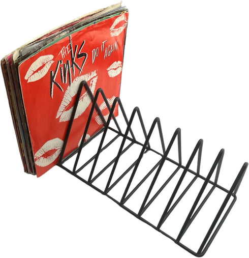 45rpm Vinyl Record Storage Rack - Premium 7inch Holder Stand Metal Wire Display Holds up to 50 Album Lp's - Simple and Contemporary Shelf Concept ...
