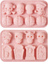 2Pcs Halloween Silicone Mold Skull Tomb Brain Fondant Molds for Halloween Party Gummy Jello Candy Chocolate Baking Cake Decoration UV Epoxy Resin ...