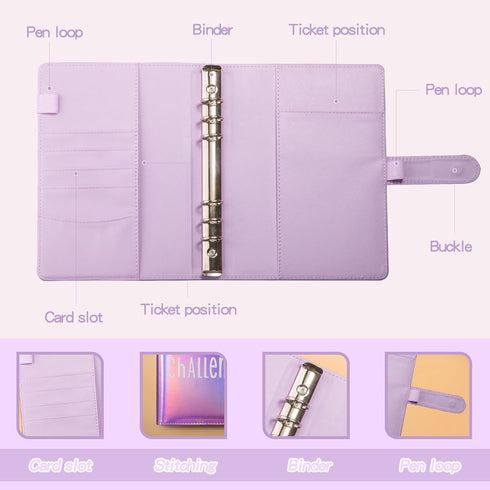 100 Envelope Challenge Binder,2024 Exclusive 52 Weeks / 100 Days 5050 Money Savings Challenges Notebook,5-in-1 Budget Planner, Budget Notebook Bin...