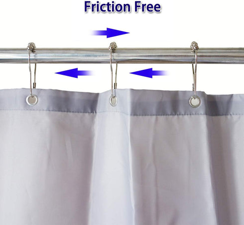 Shower Curtain Hooks Rings for Bathroom, 12PCS Chrome Stainless Steel Rust Resistant Shower Rings for Curtains Kitchen Utensils Bathroom Decoratio...