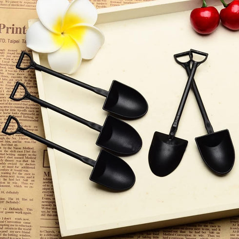 100 Pcs Plastic Ice Cream Spoons Mini Dessert Shovels Pudding Yogurt Spoons Shovel Shape Spoons for Potted Cake...