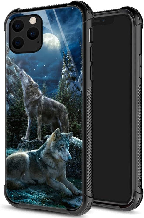 DJSOK Case Compatible with iPhone 11 Case, Wolf Moon Night Case for iPhone 11 Cases for Man Boys Girls Shockproof Rugged Cover Case...