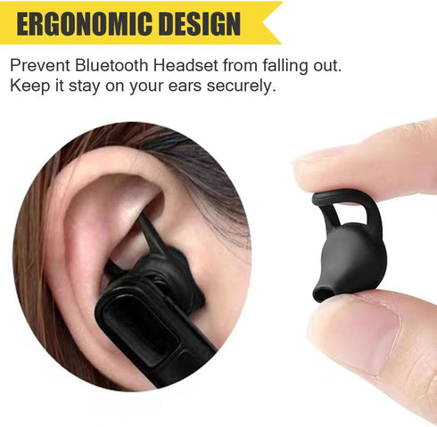 Ear Hooks Eartips Kit 360° Rotatable Adjustable Soft Silicone Anti-Slip Sports Clamp Universal Headset Clips Earbuds Replacement for Newbee/Plantr...