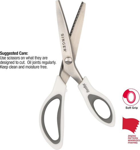 SINGER 9" Pinking Shears - Zig Zag Scissors for Fabric...